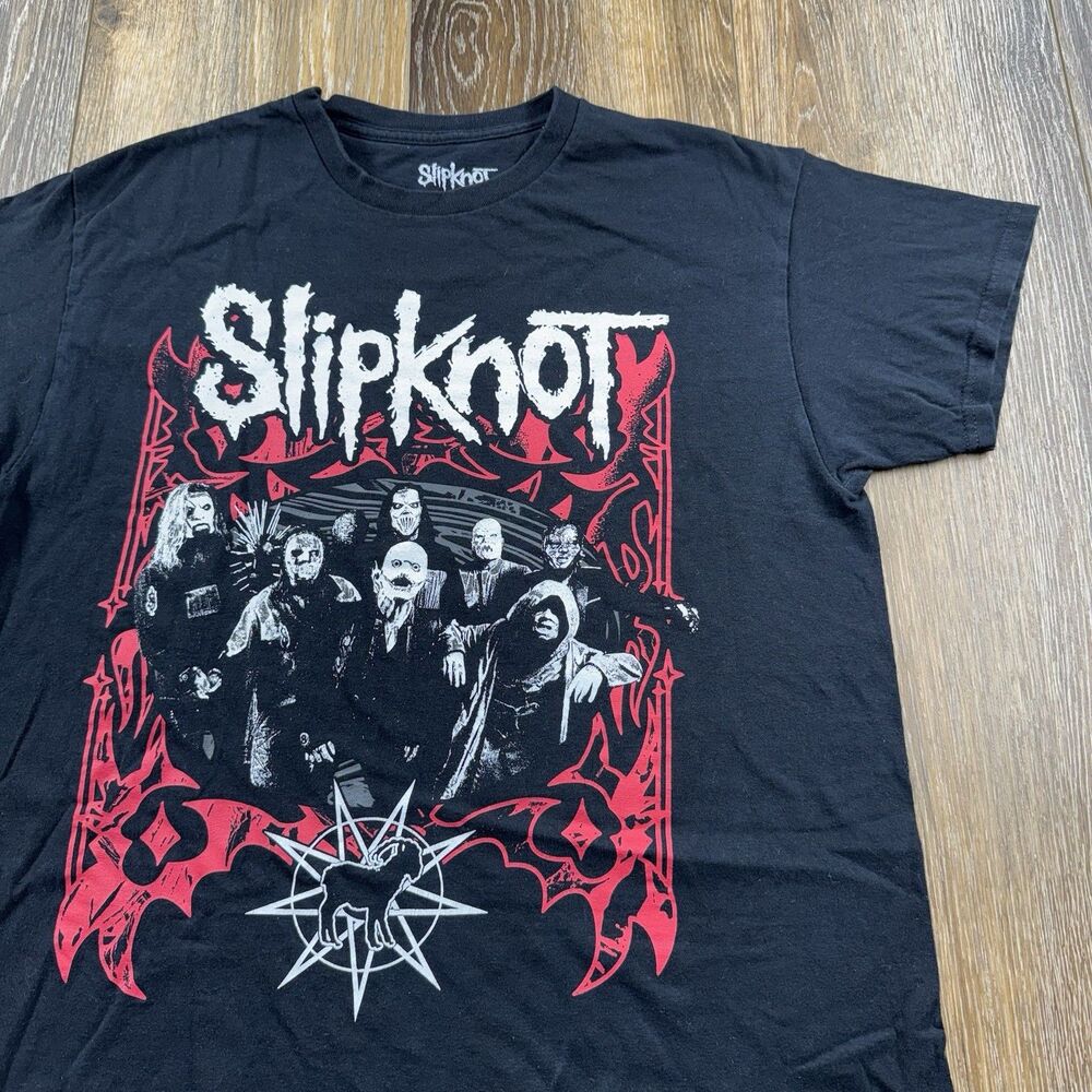 Slipknot Shirt Mens L Black Tour 2024 Concert Metal Band Logo Short Sleeve Tee